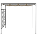 Miniatyrbild 3 av 7: vidaXL Paviljong med infällbart tak 3x4x2,3 m taupe 180 g/m² Taupe