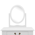 Miniatyrbild 5 av 10: vidaXL Sminkbord med pall vit 65x36x128 cm kejsarträ MDF Vit