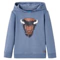 vidaXL Barnhoodie blå melange 104 Blå