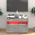 Miniatyrbild 5 av 10: vidaXL Tv-bänk med LED-belysning grå sonoma 60x35x40 cm Grå