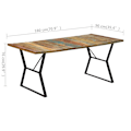 Miniatyrbild 6 av 10: vidaXL Matbord 180x90x76 cm massivt återvunnet trä multifärg