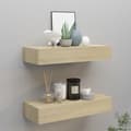 vidaXL Väggmonterad låda 2 st ek 60x23,5x10 cm MDF Brun