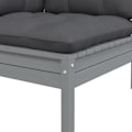Miniatyrbild 6 av 10: vidaXL Loungegrupp med grå dynor 3 delar massiv furu grå