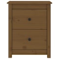 Miniatyrbild 3 av 10: vidaXL Sängbord honungsbrun 50x35x61,5 cm massiv furu Brun