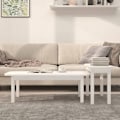 Miniatyrbild 3 av 10: vidaXL Satsbord 2 st vit massiv furu Vit