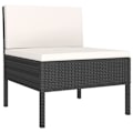 Miniatyrbild 4 av 8: vidaXL Loungeset med dynor 6 delar svart konstrotting Svart