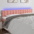 vidaXL Sänggavel LED rosa 180x5x78/88 cm sammet Rosa