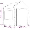 Miniatyrbild 8 av 8: vidaXL Paviljong med tak vit 6,69x2,28x2,69 m polyeten Vit