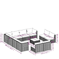 Miniatyrbild 8 av 10: vidaXL Loungegrupp för trädgården m. dynor 12 delar brun konstro Brun