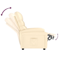 Miniatyrbild 6 av 9: vidaXL Reclinerfåtölj gräddvit konstläder Creme