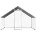 vidaXL Hönsbur för utomhusbruk 2,75x2x1,92 m galvaniserat stål Silver
