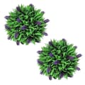 vidaXL Set med 2 konstgjorda buxbom bollar lavendel 28 cm Grön