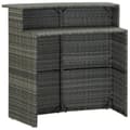 vidaXL Barbord för trädgård grå 120x55x110 cm konstrotting grå