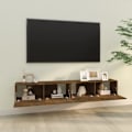 Miniatyrbild 3 av 9: vidaXL Väggmonterade tv-bänkar 2 st 100x30x30 cm konstruerat trä Brun