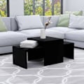 Miniatyrbild 1 av 7: vidaXL Soffbord set svart 100x48x40 cm konstruerat trä Svart