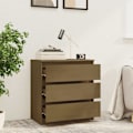Miniatyrbild 7 av 10: vidaXL Sängbord honungsbrun 60x36x64 cm massiv furu Brun