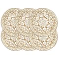 vidaXL Bordstabletter 6 st vit 38 cm rund jute Vit