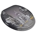 Miniatyrbild 2 av 9: vidaXL Toalettsitsar med lock 2 st MDF New York multifärg