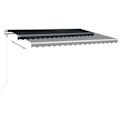 Miniatyrbild 3 av 9: vidaXL Automatisk markis med vindsensor & LED 400x350 cm antracit Antracit