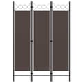 vidaXL Rumsavdelare 3 paneler brun 120x180 cm Brun