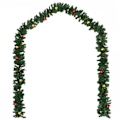 Miniatyrbild 2 av 7: vidaXL Julgirlanger 4 st med julkulor grön 270 cm PVC Grön