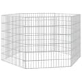 vidaXL Kaninhage 6 paneler 54x60 cm galvaniserat järn Silver