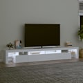Miniatyrbild 3 av 10: vidaXL Tv-bänk med LED-belysning Vit 260x36,5x40 cm Vit
