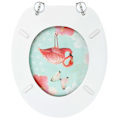 Miniatyrbild 5 av 9: vidaXL Toalettsitsar med lock 2 st MDF flamingo multifärg