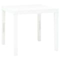 vidaXL Trädgårdsbord vit 78x78x72 cm plast Vit