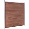 Miniatyrbild 3 av 10: vidaXL WPC-staketpanel 5 fyrkantig + 1 vinklad 965x186 cm brun Brun