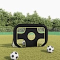 Miniatyrbild 1 av 8: vidaXL Fotbollsmål med skottduk 120x80x80 cm polyester Svart