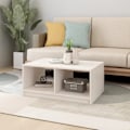 Miniatyrbild 3 av 8: vidaXL Soffbord vit 75x50x33,5 cm massiv furu Vit