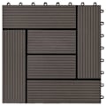 Miniatyrbild 5 av 6: vidaXL Trall 22 st 30x30 cm 2 kvm WPC mörkbrun Brun