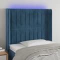 vidaXL Sänggavel LED mörkblå 93x16x118/128 cm sammet Blå