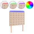 Miniatyrbild 2 av 6: vidaXL Sänggavel LED cappuccino 80x5x118/128 cm konstläder Brun