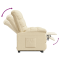 Miniatyrbild 6 av 9: vidaXL Reclinerfåtölj gräddvit tyg Creme