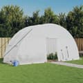 vidaXL Växthus med stålram vit 12 m² 6x2x2,85 m Vit