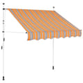 vidaXL Markis manuellt infällbar 100 cm gula och blå ränder multifärg