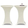 vidaXL Duk till ståbord Ø70 Stretch Creme 2-pack Creme