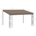 Miniatyrbild 5 av 5: vidaXL Väggmonterad paviljong 4x3 m taupe tyg Taupe