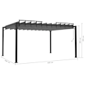 Miniatyrbild 8 av 8: vidaXL Paviljong med lamelltak 3x4 m antracit tyg och aluminium Antracit