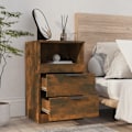 Miniatyrbild 8 av 10: vidaXL Sängbord 2 st rökfärgad ek konstruerat trä Brun