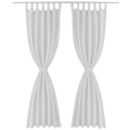 Miniatyrbild 2 av 4: vidaXL 2-pack gardiner med öglor i vit microsatin 140 x 175 cm Vit