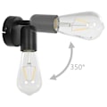 Miniatyrbild 7 av 9: vidaXL Spotlights 2 st med glödlampor 2 W svart E27 Svart