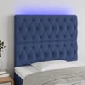 vidaXL Sänggavel LED blå 90x7x118/128 cm tyg Blå