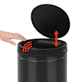 Miniatyrbild 4 av 6: vidaXL Soptunna med automatisk sensor 70 L kolstål svart Svart