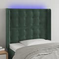 vidaXL Sänggavel LED mörkgrön 93x16x118/128 cm sammet Grön