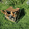 Miniatyrbild 2 av 7: Esschert Design Verktygsväska och pall för trädgård GT01 Flerfärgsdesign