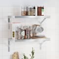 vidaXL Vägghyllor 2 st 50x23,5 cm silver rostfritt stål Silver