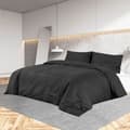 vidaXL Bäddset svart 155x220 cm bomull Svart